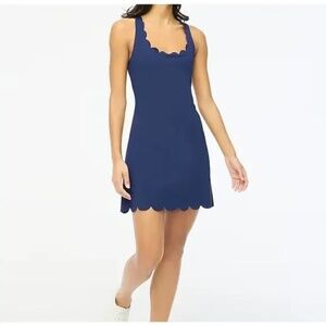 J.Crew Women’s XS Active Dress Navy Scallop Stretch Built In Shorts Tennis NWT